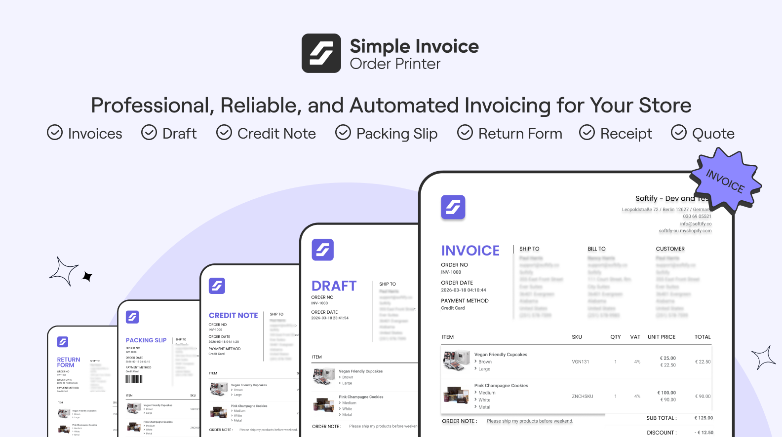 Simple Invoice - Order Printer